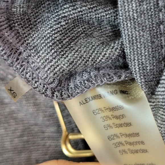 T BY ALEXANDER WANG Zip Front Ponte Tank Charcoal Grey Dress, Pockets XS X Small - Picture 15 of 16